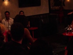 A welcome party with a softcore orgy!