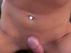 Clitpierced pulled euro fucked in the park