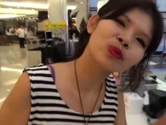 Vigorous brunette oriental Nana's cooter is rammed hard